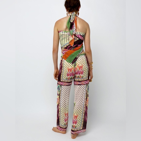 Zara 2 Piece Printed Top & Pants Co Ord Set - Picture 2 of 5